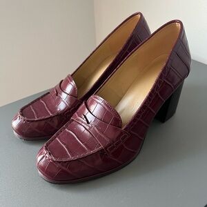 Michael Kors loafers 3 inch heels. Cherry Red. Excellent condition.